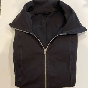 Lululemon Black Jacket with Silver Zipper and Gunmetal Pulls - size 14